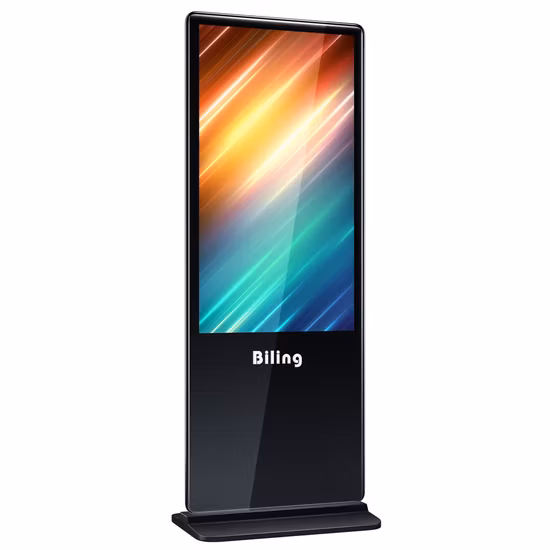 Floor Stand Digital Signage Player LCD Video Player 55 Inch Vertical Display Interactive Digital Signage Super Thin Kiosk 55